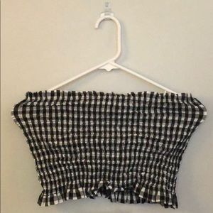 Black and white plaid tube top! 🖤